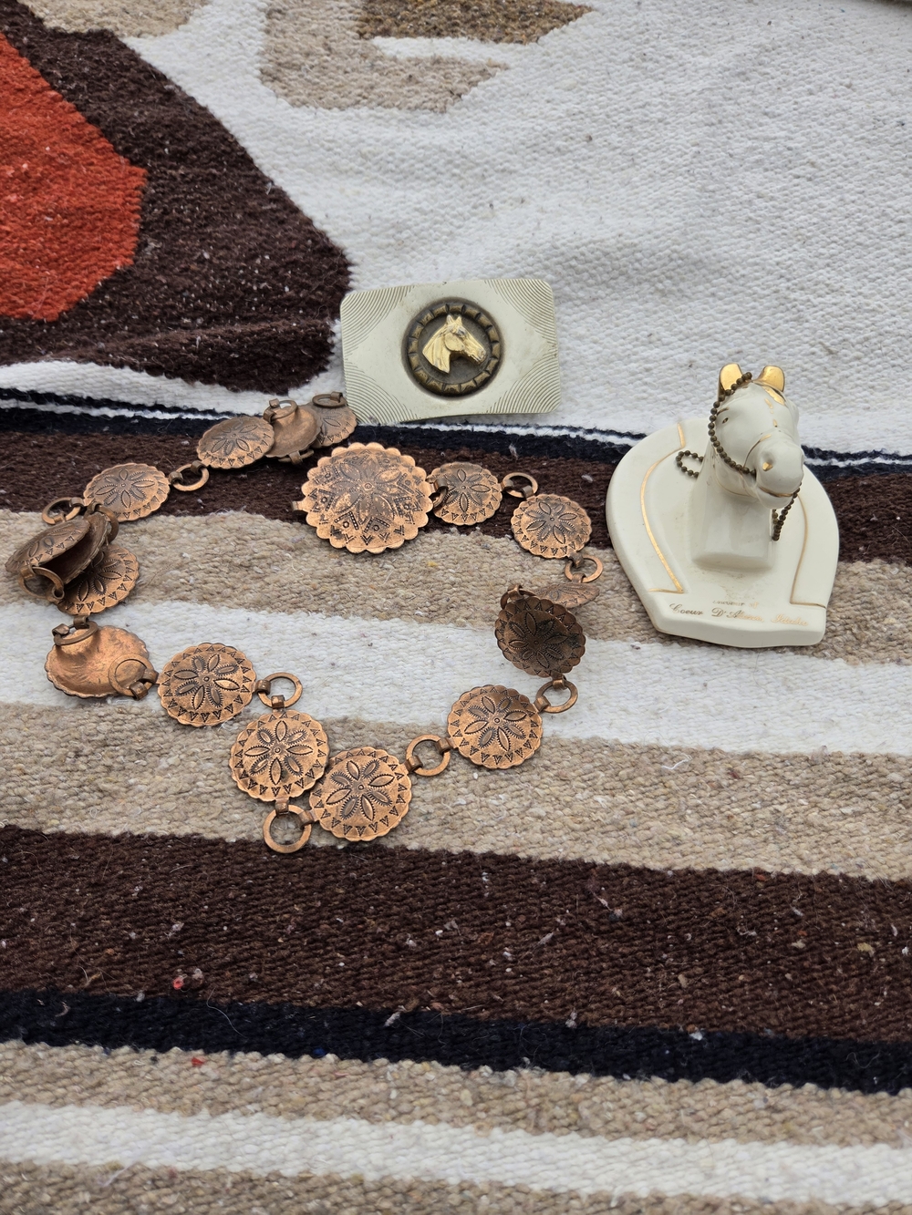 Copper Floral Disc Belt - Women Jewelry Vintage Buckle..and Accessories